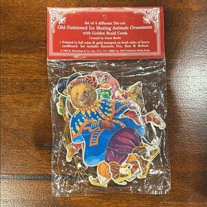 Vintage Ice Skating Animal Ornaments